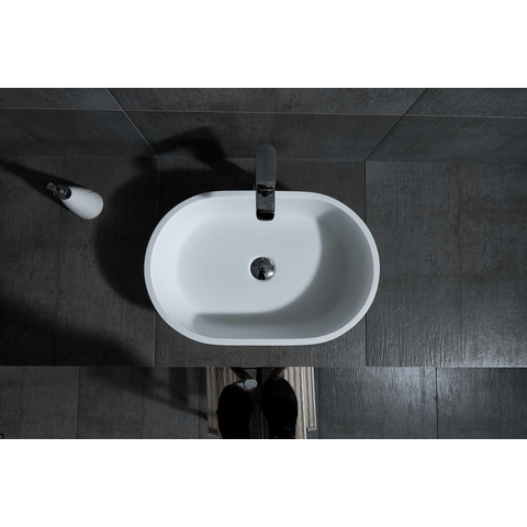 Zeza Alexia Waskom Klikwaste Kapje - solid Surface - enkel bovenzijde - mat wit SW724629