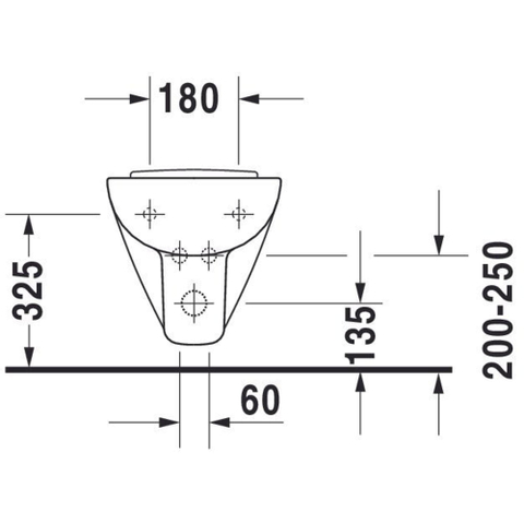 Duravit D-code Wandbidet - 350x350x480mm - 1 kraangat - met overloop - compact - wit 0315119