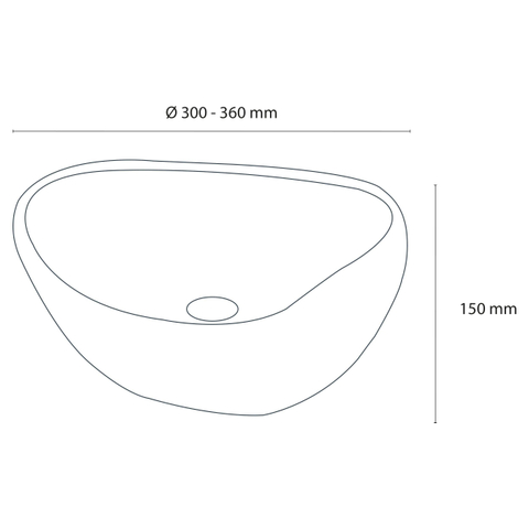 Differnz Lombok vasque à poser 36cm ronde pierre de rivière grise SW1449786