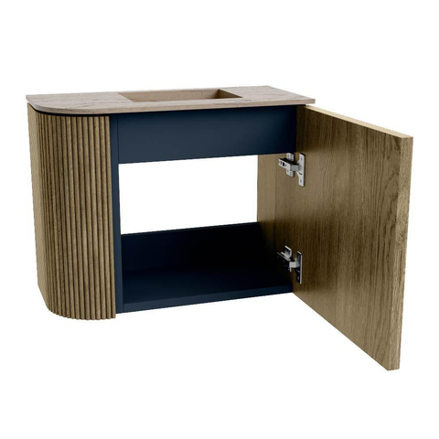 Mondiaz JOYA-DLUX 51.6cm toiletmeubel - ronding links kleur Dusk - Wastafel FAYE positie Rechts Zonder kraangat kleur Arena. SW1425764