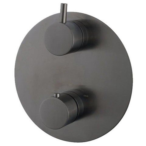 Wiesbaden Caral Ensemble de finition rond pour thermostat encastré 2 voies gunmetal PVD SW445714