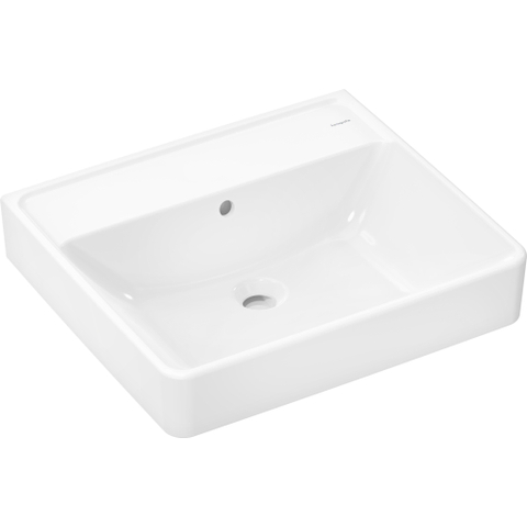 Hansgrohe Xanuia Q Wastafel/Fontein - 55x48cm - inbouw - zonder kraangaten - met overloop - smartclean - glans wit SW1164902