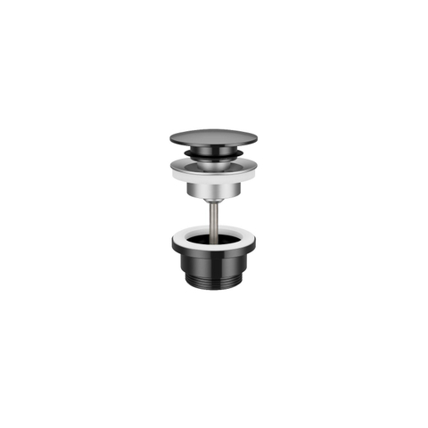 Hotbath Cobber Klickplug - met schroef - rond - PVD - gepolijst zwart SW1119147