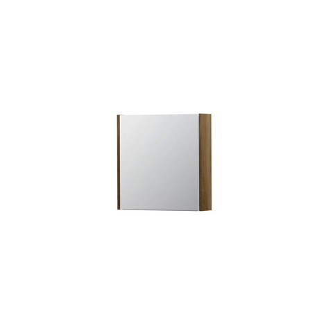 INK SPK1 spiegelkast – 60x60x14 cm – 1 deur, dubbelzijdige spiegeldeurr – Massief eiken Ash grey SW439986