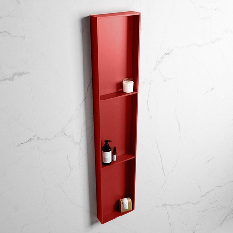 Mondiaz Easy nis 29.5x149.5x8cm voor Inbouw/opbouw 3 open vakken Solid surface Fire/Fire SW643886