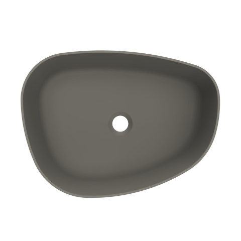 Arcqua Rocker waskom - opbouw - organisch links - 50x37cm - mat quartz grijs SW1209116