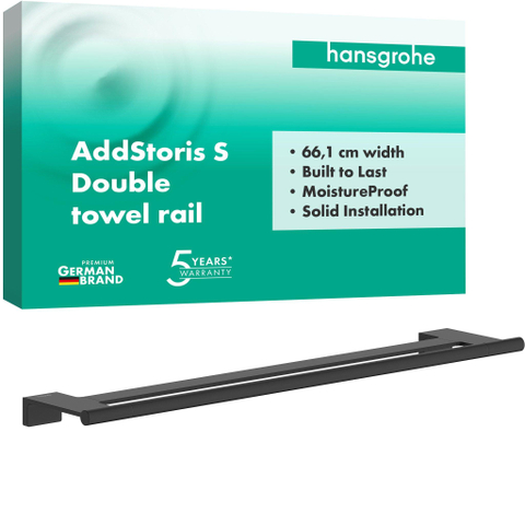 Hansgrohe AddStoris S dubbel handdoekrek mat zwart SW1567128