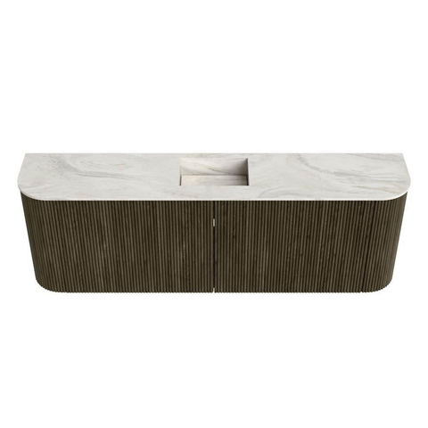 Mondiaz JOYA-DLUX Meuble de salle de bains 123.2cm - arrondis gauche et droite couleur Shadow - Vasque FAYE position Milieu 1 trou de robinet couleur Ostra. SW1423027