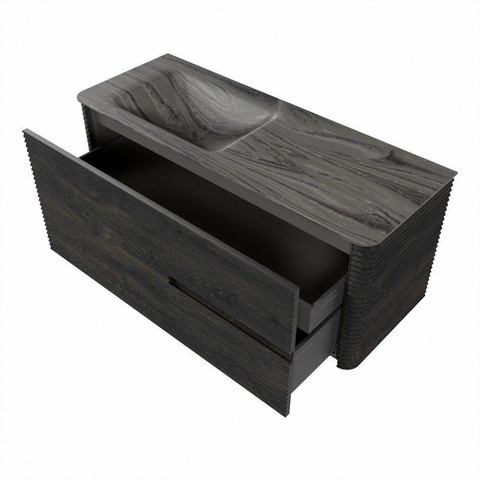 Mondiaz CIRO-DLUX Ensemble de meubles de salle de bains - 120x45x50cm - vasque solid surface Sombra - 1 bassin à gauche - sans trous de robinet - 2 tiroirs - Shadow SW1532764