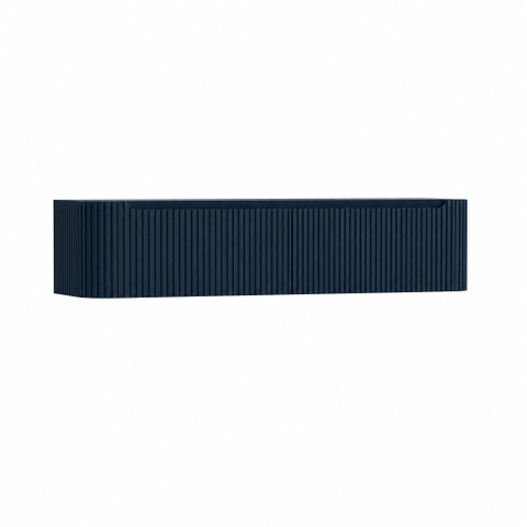 H&R Badmeubelen Juice Wastafelonderkast - 180x45x40cm - afgeronde hoeken - 3D-front - 2 lades - geïntegreerde greep - blue oak SW1259531