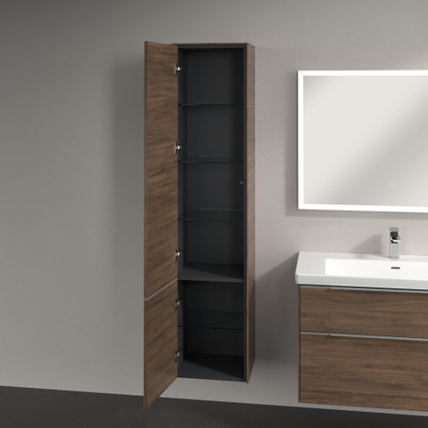 Villeroy & Boch Subway 3.0 kast hoog - 171x40 - 2 deur - 1 schap links - Arizona Oak (hout) SW641519