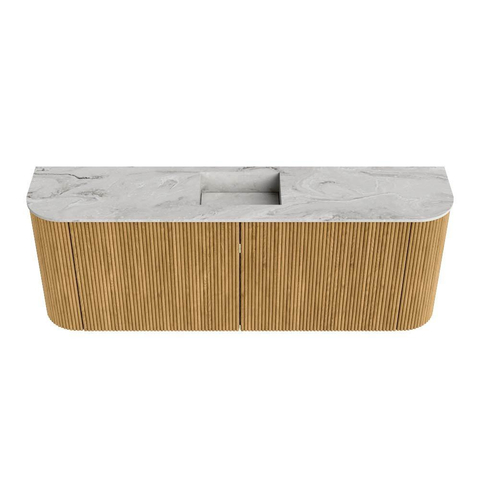 Mondiaz JOYA-DLUX 113.2cm toiletmeubel - ronding links en rechts kleur Oak - Wastafel FAYE positie Midden 1 kraangat kleur Glace. SW1422020