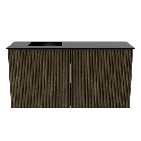 Mondiaz JOYA 80cm meuble de salle de bains - couleur Shadow - Vasque FAYE position Gauche 1 trou de robinet couleur Urban. SW1421510