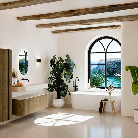 MONDIAZ THOR-DLUX Meuble de salle de bains 140cm arrondi gauche + droite couleur Dusk avec 1 tiroir et 2 portes. Vasque suspendue CLOUD Milieu sans trou de robinet couleur Meli. SW1464369
