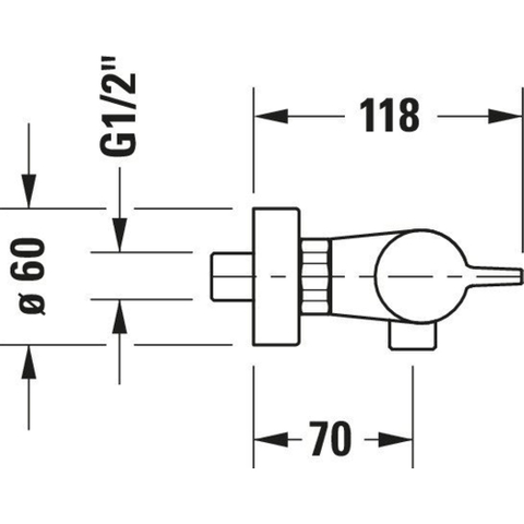 Duravit B.1 Thermostatische douchemengkraan - opbouw - 260x118x40mm - hoogglans chroom SW420803