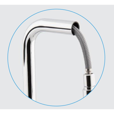 GO by Van Marcke Cocoon keukenmengkraan ngreeps met uittrekbare sproeier Belgaquagekeurd waterbesparend mobiele bek keramische schijven inclusief flexibels en fixatieset chroom SHOWROOMMODEL SHOW26961