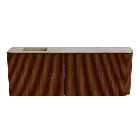 Mondiaz JOYA-DLUX 111.6cm toiletmeubel - ronding rechts kleur Ruby - Wastafel FAYE positie Links 1 kraangat kleur Arena. SW1425310