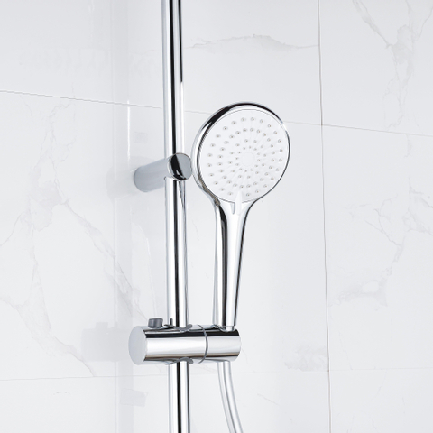 Adema Sparkle 2.0 regendoucheset – thermostatisch – Ø30 cm hoofddouche – 3-standen handdouche – glijstang 89,5 cm – chroom SW773197
