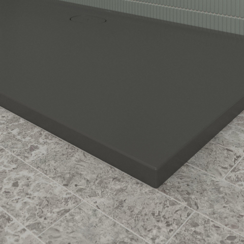 Villeroy & Boch Ecora douchebak - 180x90x3.5cm - afvoer lange zijde - anthracite (antraciet) SW1558968