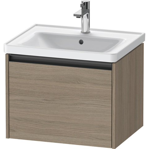 Duravit Ketho.2 Wastafelonderbouwkast - met 1 lade - 58.4x45.5x44cm - met greep antraciet - eiken terra mat SW773024