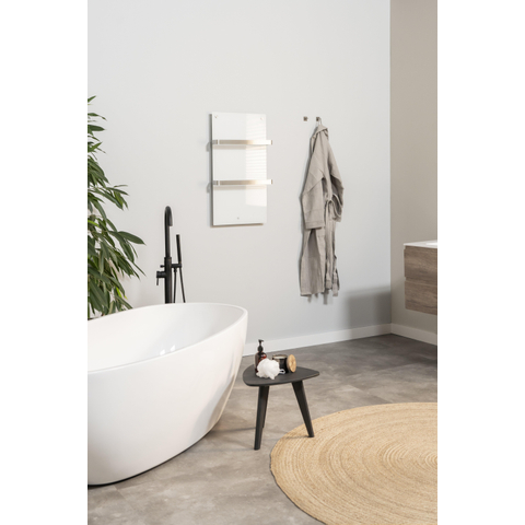 Eurom sani 400 comfort panneau infrarouge salle de bain 83.5x48.1cm wifi 400watt verre blanc SW481878