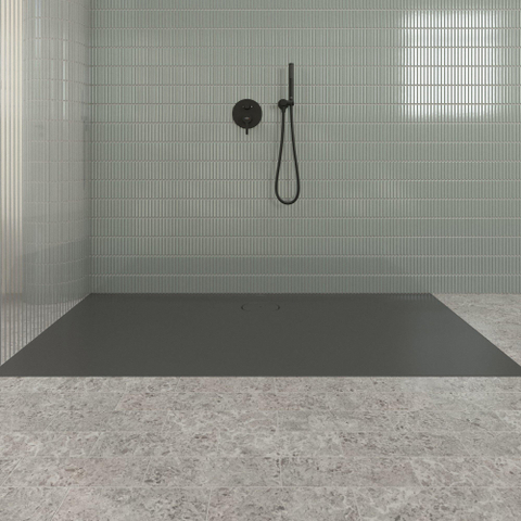 Villeroy & Boch Ecora douchebak - 180x90x3.5cm - afvoer lange zijde - anthracite (antraciet) SW1558968
