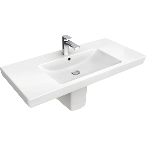 Villeroy & Boch Subway 2.0 meubelwastafel - 100x47cm - 1 kraangat - met overloop - White Alpine (glans wit) 1024058