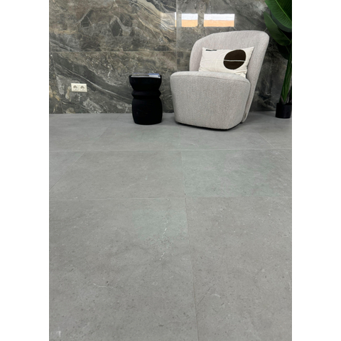 ÉCHANTILLON Terravito Ivello carreau mural et de sol - 60x120cm - rectifié - aspect pierre naturelle - Nature poli (gris) SW1221327