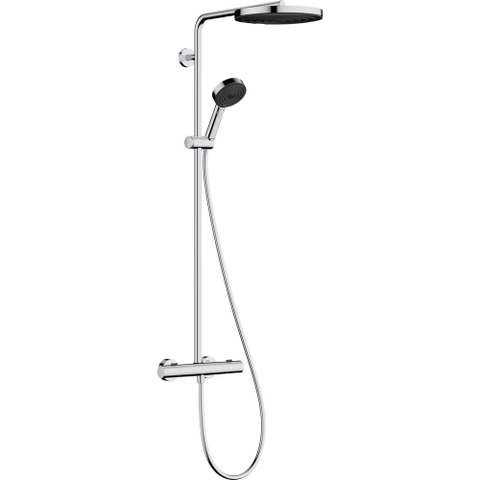 Hansgrohe Pulsify S Puro Regendoucheset - 1jet - thermostatisch - ronde handdouche - doucheslang - thermostaat - chroom (wit) SW1151845