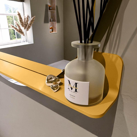 Mondiaz SPOT miroir – Ø 110 cm – avec tablette – Ocher (jaune) SW1235567