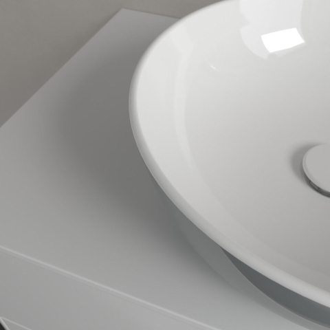Villeroy & Boch Artis opzetwastafel - 43x43cm - zonder kraangat - zonder overloop CeramicPlus - French Linen (glans grijs) SW68816