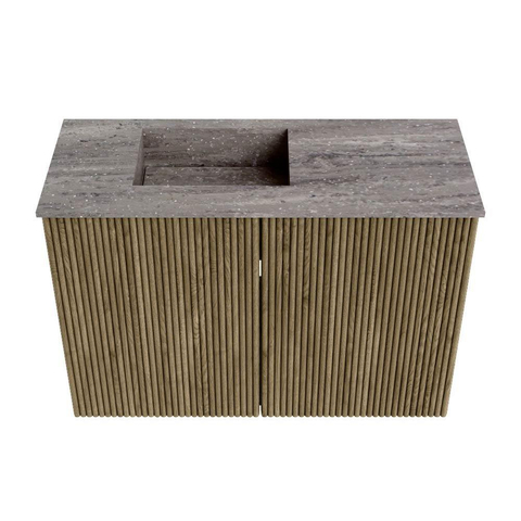 Mondiaz JOYA-DLUX 60cm meuble de toilette - couleur Dusk - Vasque FAYE position Gauche 1 trou de robinet couleur Oza SW1425964