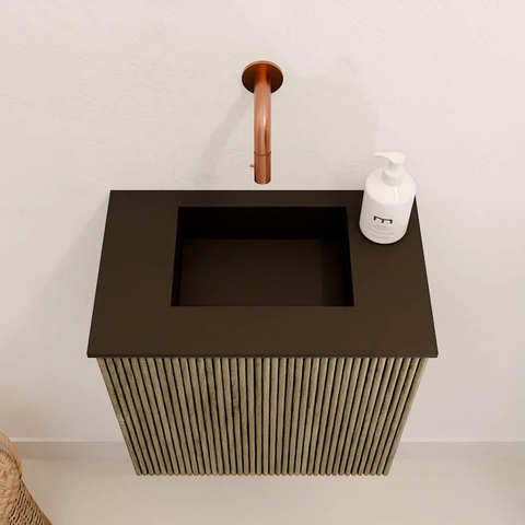 Mondiaz JOYA 40cm meuble de toilette - couleur Dusk - Vasque FAYE position Milieu Sans trou de robinet couleur Urban. SW1421641