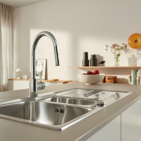 GROHE Eurosmart Cosmopolitan Robinet de cuisine avec mousseur extractible Dual Spray Chrome SW225328