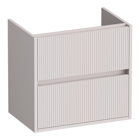 BRAUER Adore Wavy wastafelonderkast ondiep 60 2 softclose lades - greeploos - 1 sifon uitsparing - mat zand SW1198663