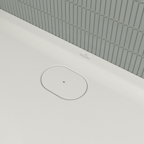 Villeroy & Boch Ecora douchebak - 120x90x3.5cm - afvoer lange zijde - white alpine (wit) SW1558861