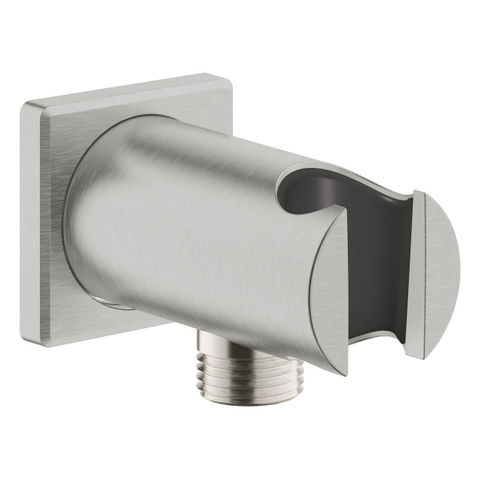 Grohe Rainshower Wandaansluitbocht - 1/2" - met houder - vierkante rozet - Supersteel (RVS) SW1108780