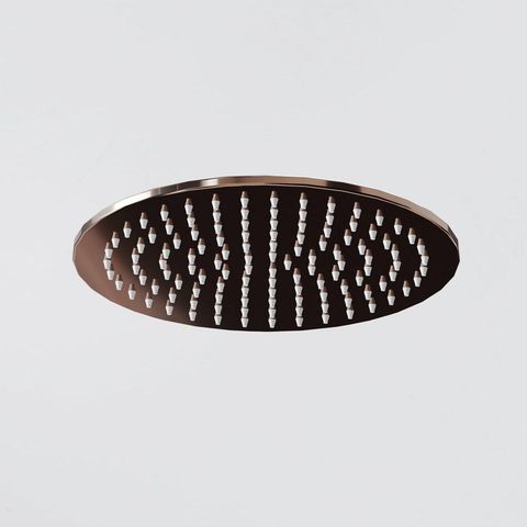 Fortifura Calvi Ensemble de douche à encastrer - thermostatique - bras mural - glissière - douche principale de 30 cm - douchette à main - flexible de douche lisse - Cuivre brossé PVD (Cuivre) SW1412093