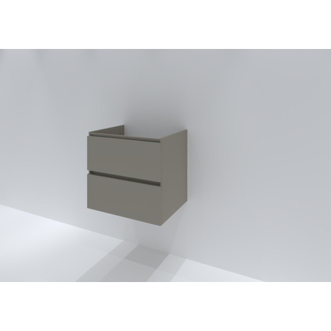 H&R Badmeubelen Infinity Wastafelonderkast - 60x44.8x55cm - 2 lades - greeploos - beige mat SW872597