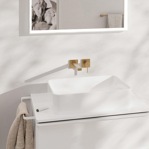 Hansgrohe Tecturis E Eengreeps wastafelkraan - inbouw - voor wandmontage - met uitloop 22 - 5 cm - geborsteld brons SW918478