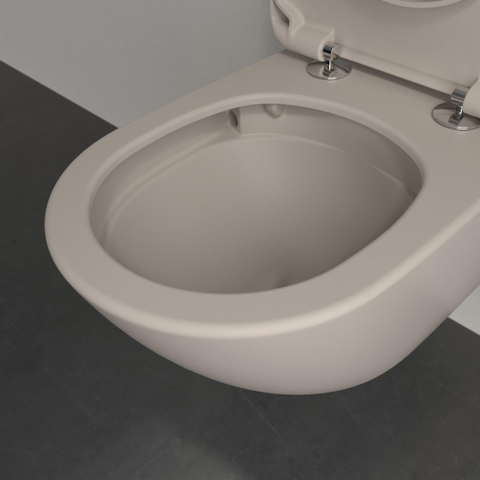 Villeroy & Boch Subway 3.0 Wandcloset Pack - 56cm - zonder spoelrand - diepspoel twistflush - softclose en quickrelease zitting CeramicPlus - mat almond (beige) SW1417775