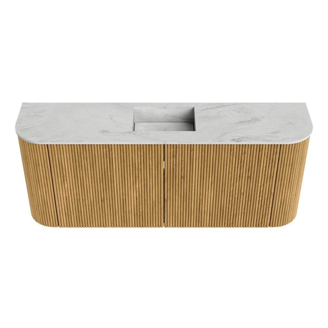 Mondiaz JOYA-DLUX 103.2cm toiletmeubel - ronding links en rechts kleur Oak - Wastafel FAYE positie Midden Zonder kraangat kleur Opalo. SW1422164