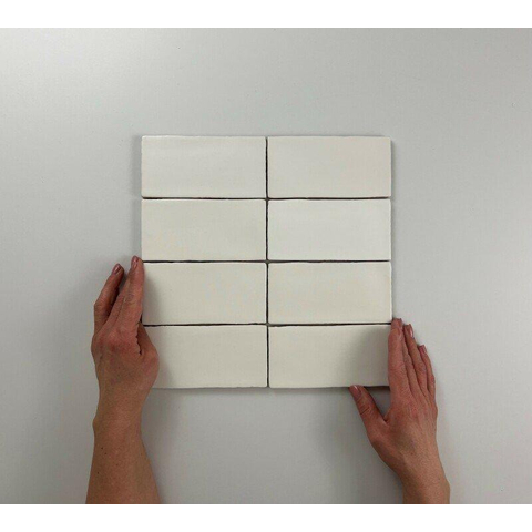 Terravito Galeno carreau mural - 7,5x15cm - 8,5mm - Rectangle - blanc/crème mat SW359685