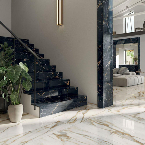 Ceralto Carraro Vein Carrelage de sol - 59.6x119.4cm - 8.5mm - rectifié - Calacatta venna oro SW787189