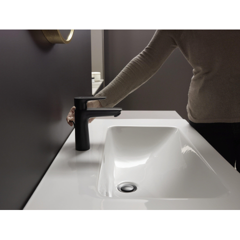 Hansgrohe Talis e Eengreeps wastafelmengkraan - 110 - coolstart - met PopUp - trekwaste - mat zwart SW297298