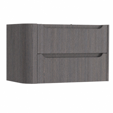 H&R Badmeubelen Juice Meuble sous lavabo - 80x45x50cm - angle gauche arrondi - 2 tiroirs - poignée intégrée - Wenge SW1489241