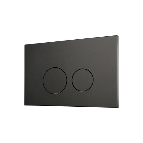 FugaFlow Metal Plaque de commande - pour réservoir Geberit UP320 - 24.4x16.2cm - dualflush - boutons ronds - métal - Noir mat SW999931
