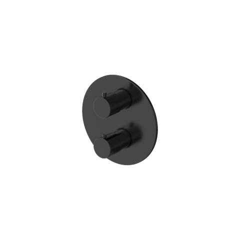 Hotbath COBBER Ensemble de douche à effet pluie - robinet encastré - thermostatique - pomme de douche 20 cm - douchette à main - noir mat PVD SW1437749