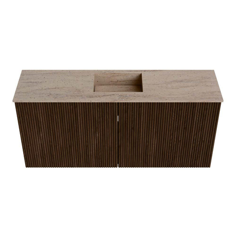 Mondiaz JOYA-DLUX 90cm meuble de salle de bains - couleur Walnut - Vasque FAYE position Milieu 1 trou de robinet couleur Saba. SW1424649