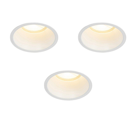QAZQA Dept inbouwspot - set van 3 - 10.5x10.5x10.4cm - dimbaar - IP44 - mat wit SW1209534